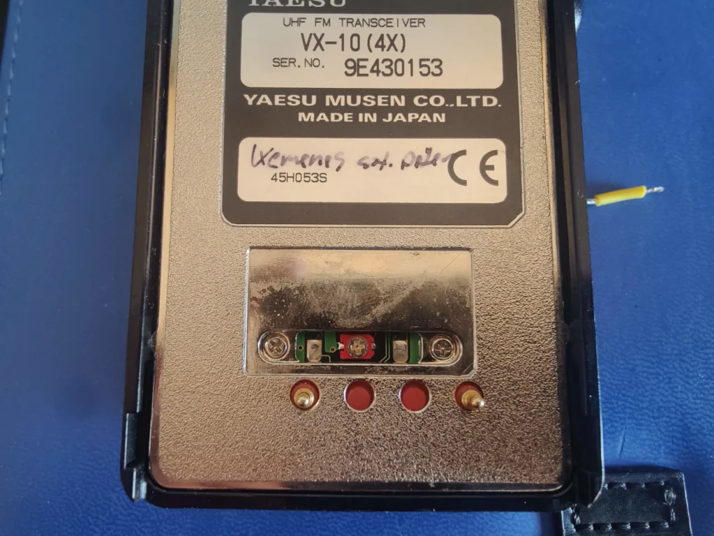 Yaesu VX-10 field programming mode pin